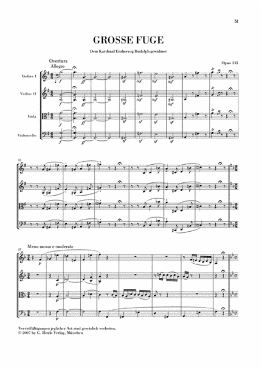 String Quartet in B-flat Major, Op. 130 and Great Fugue, Op. 133 String Quartet scores gallery preview page 4