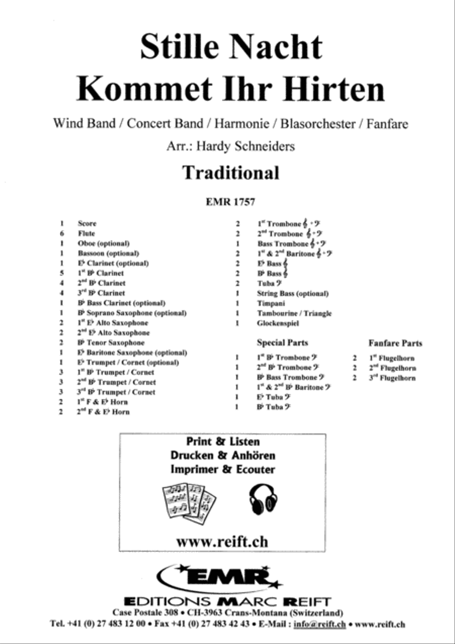 Stille Nacht / Kommet Ihr Hirten Concert Band scores gallery preview page 2