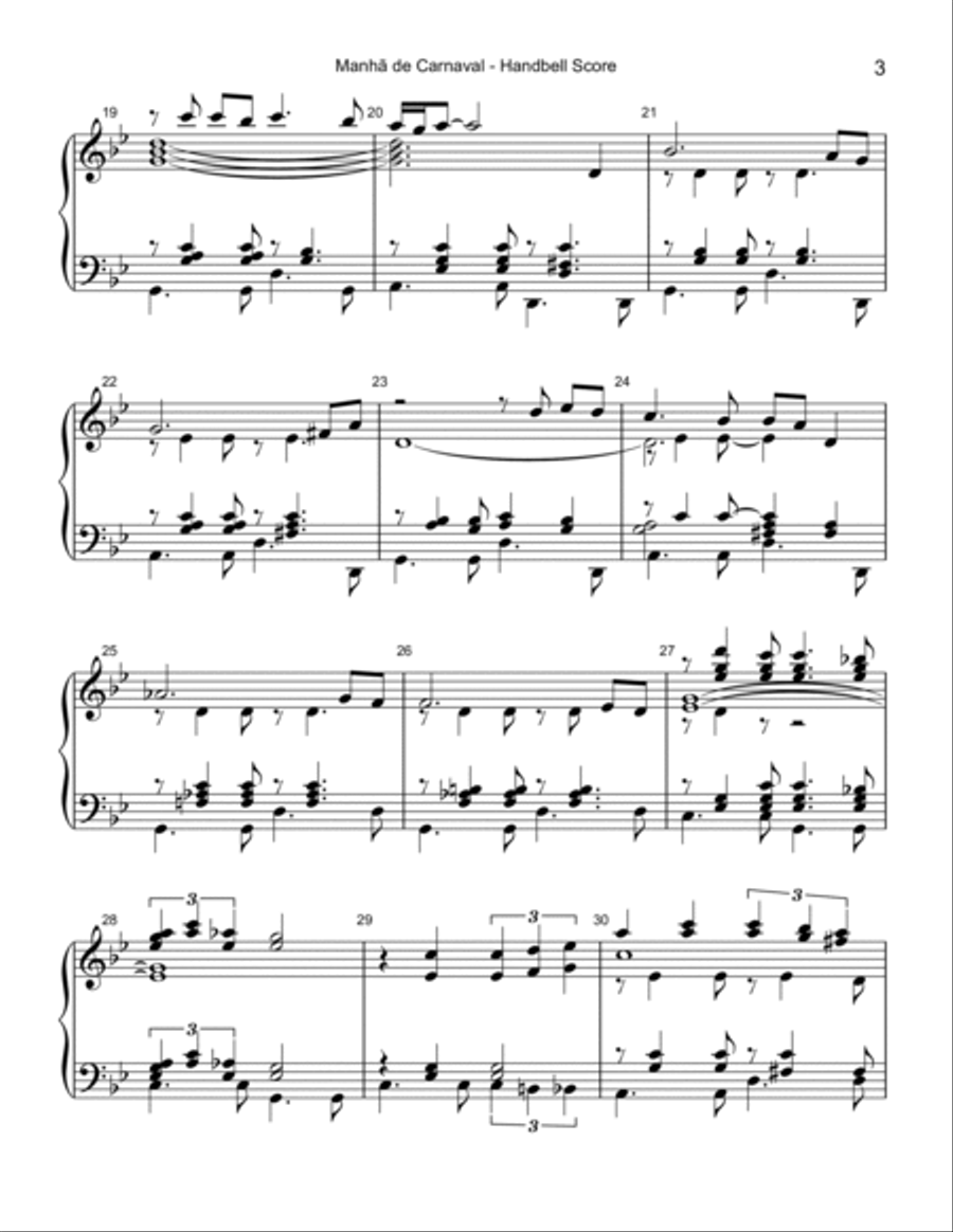 A Day In The Life Of A Fool (manha De Carnaval) Handbell Choir scores gallery preview page 3
