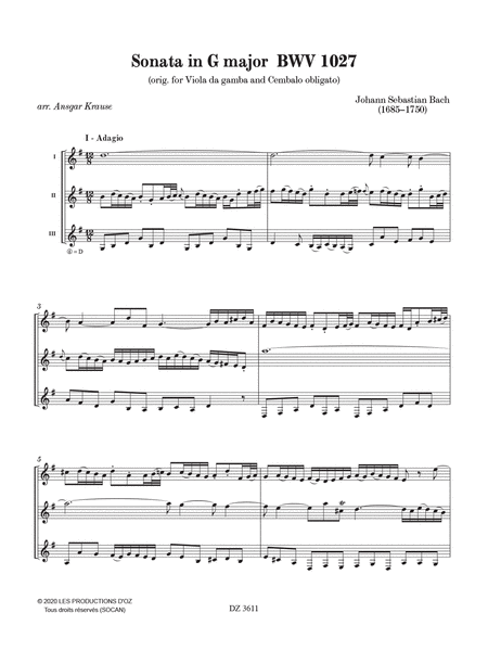 Sonata in G major BWV 1027