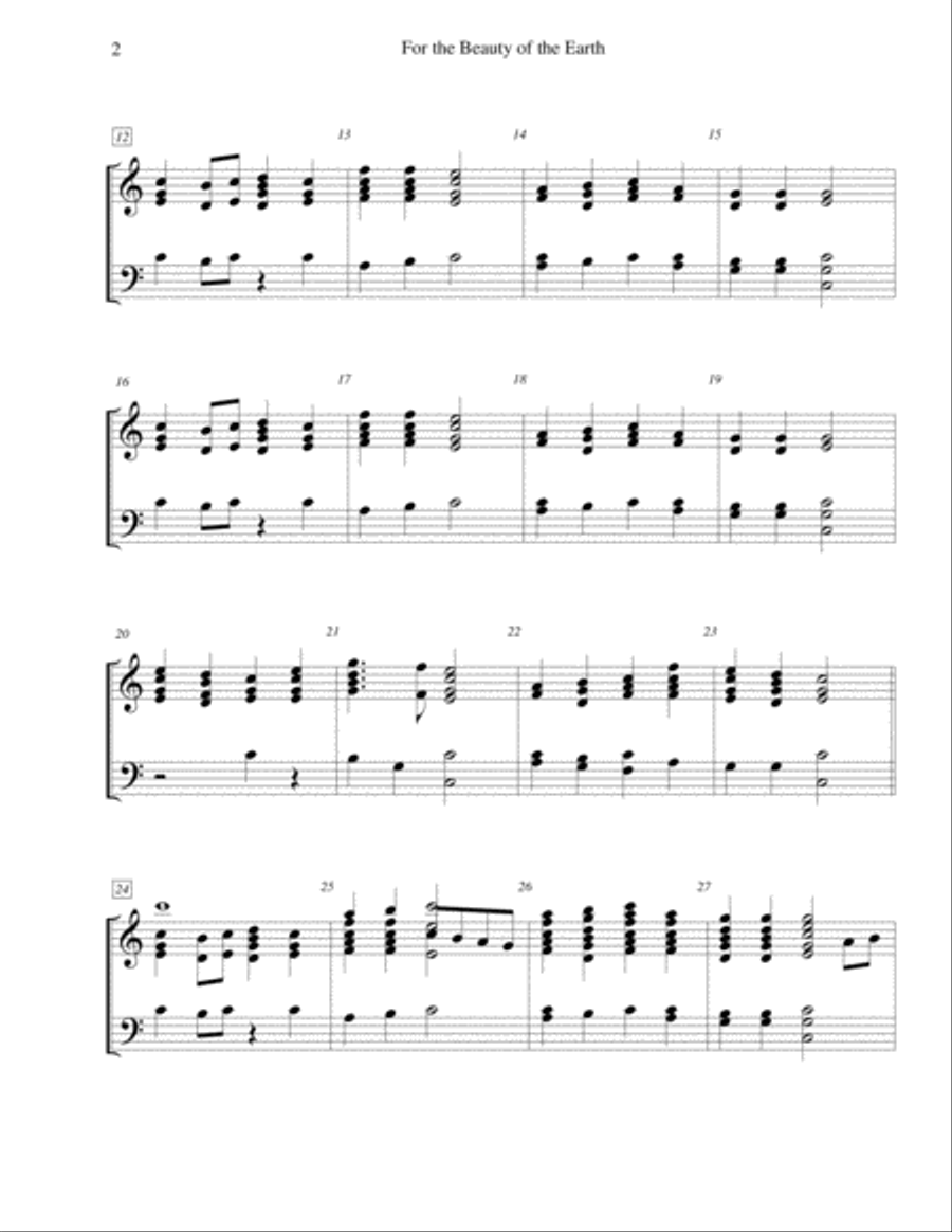 For the Beauty of the Earth - for 3-octave handbell choir 3-Octaves scores gallery preview page 2
