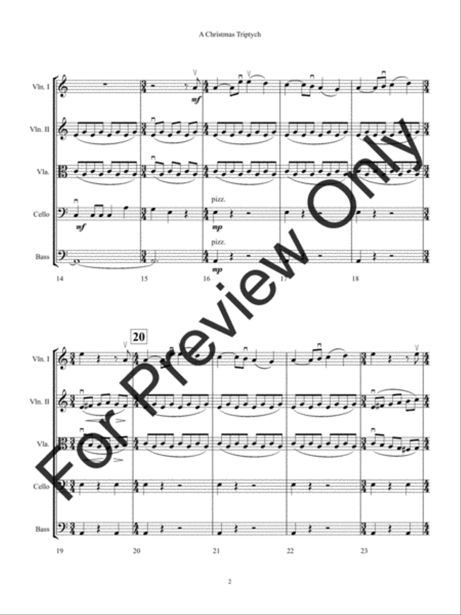 A Christmas Triptych String Orchestra scores gallery preview page 5