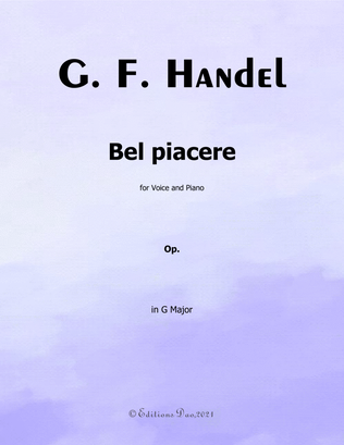 Book cover for Bel piacere,by Handel,in G Major