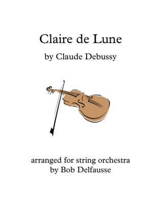 Book cover for Debussy's Claire de Lune for string orchestra