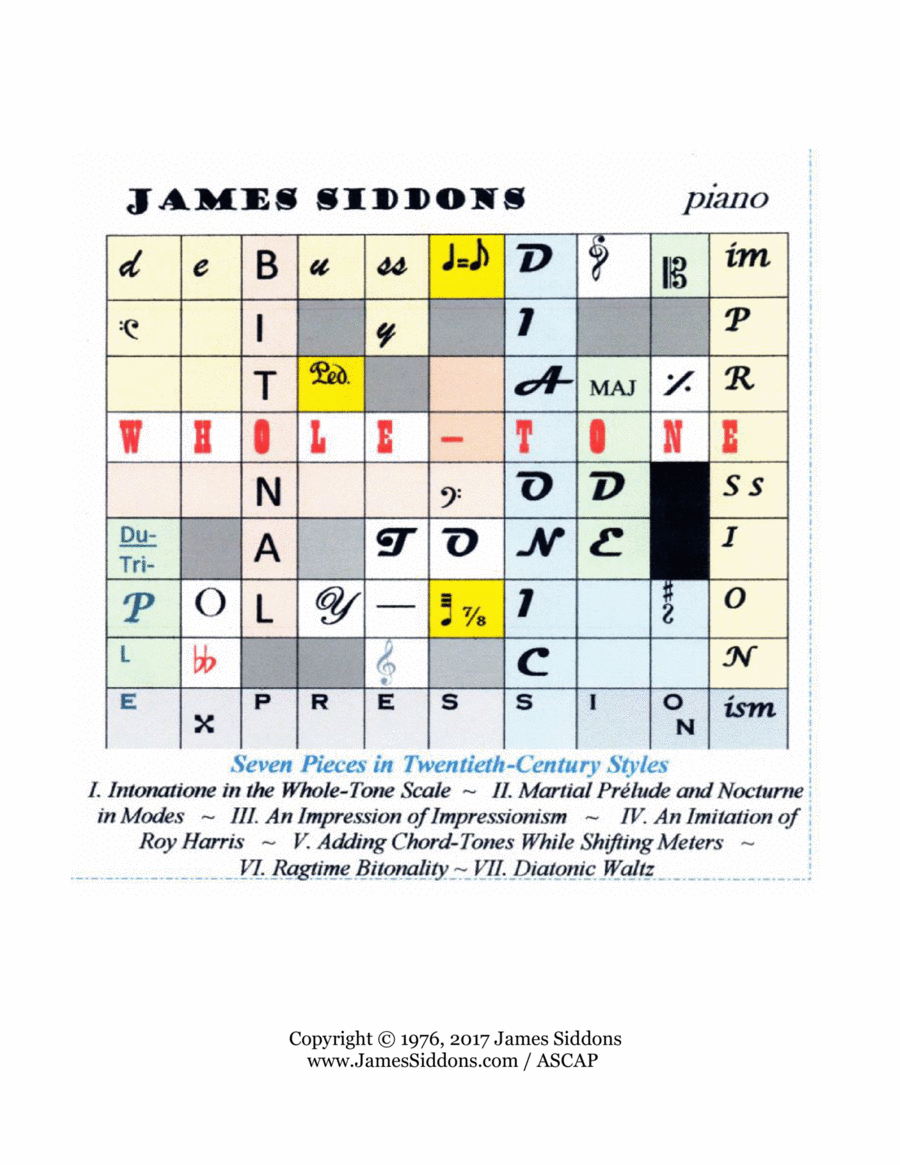 Seven Pieces in Twentieth-Century Styles Piano Solo scores gallery preview page 1