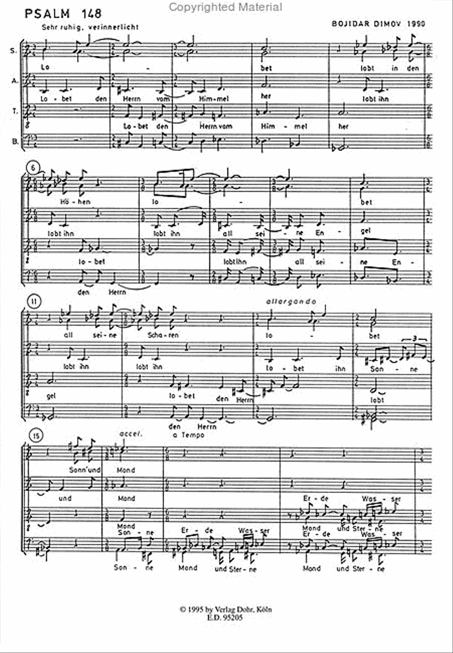 Psalm für vierstimmigen gemischten Chor a cappella (1990) 4-Part scores gallery preview page 2