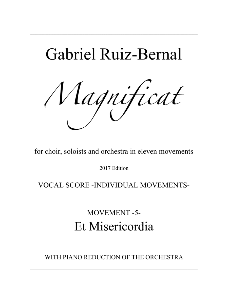 MAGNIFICAT. Mov. 5 