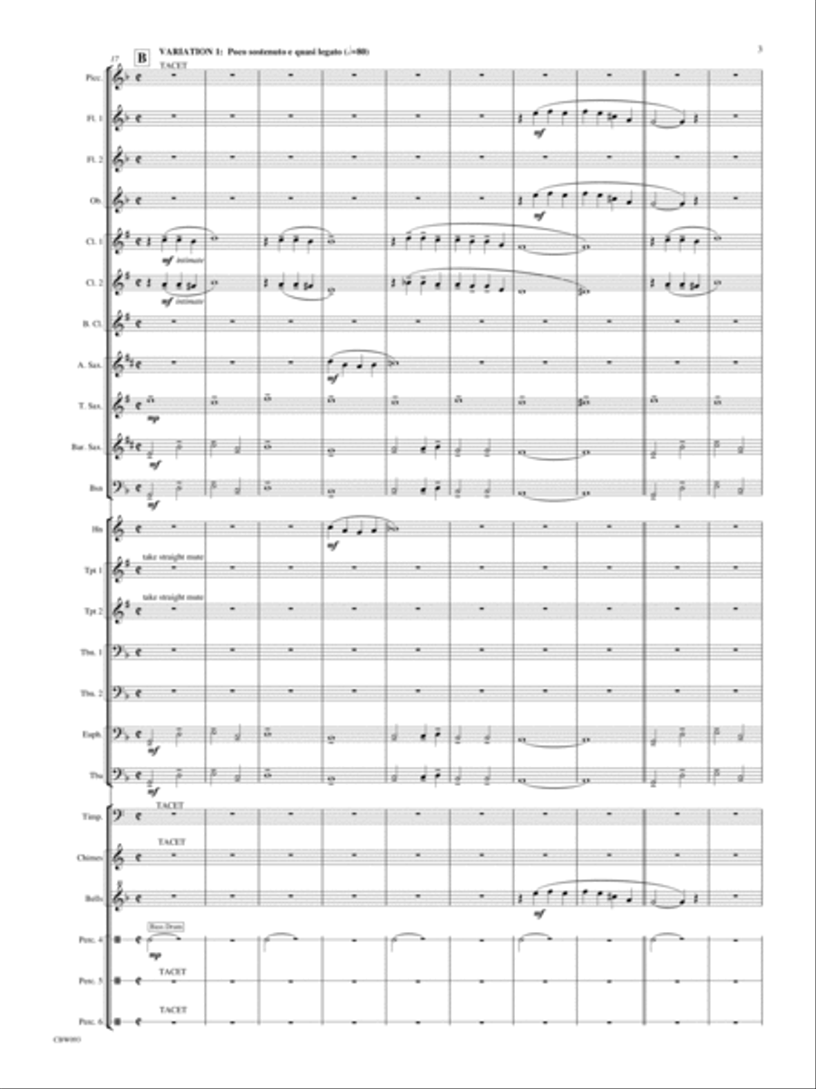 Variations on a French Carol Concert Band scores gallery preview page 5