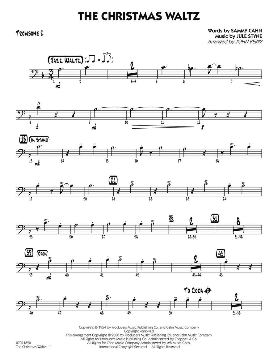 The Christmas Waltz - Trombone 2 Jazz Ensemble scores gallery preview page 1