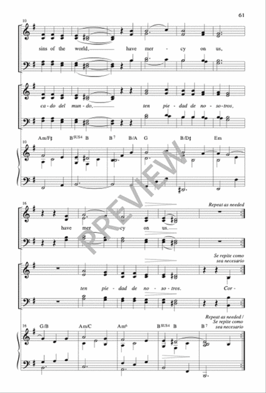 Mass of the Sun of Justice / Misa Sol de Justicia 4-Part scores gallery preview page 60
