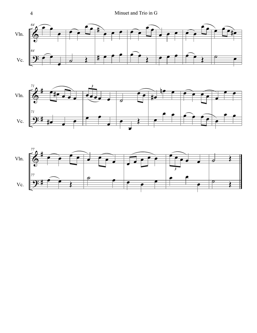 Minuet and Trio in G String Trio scores gallery preview page 5