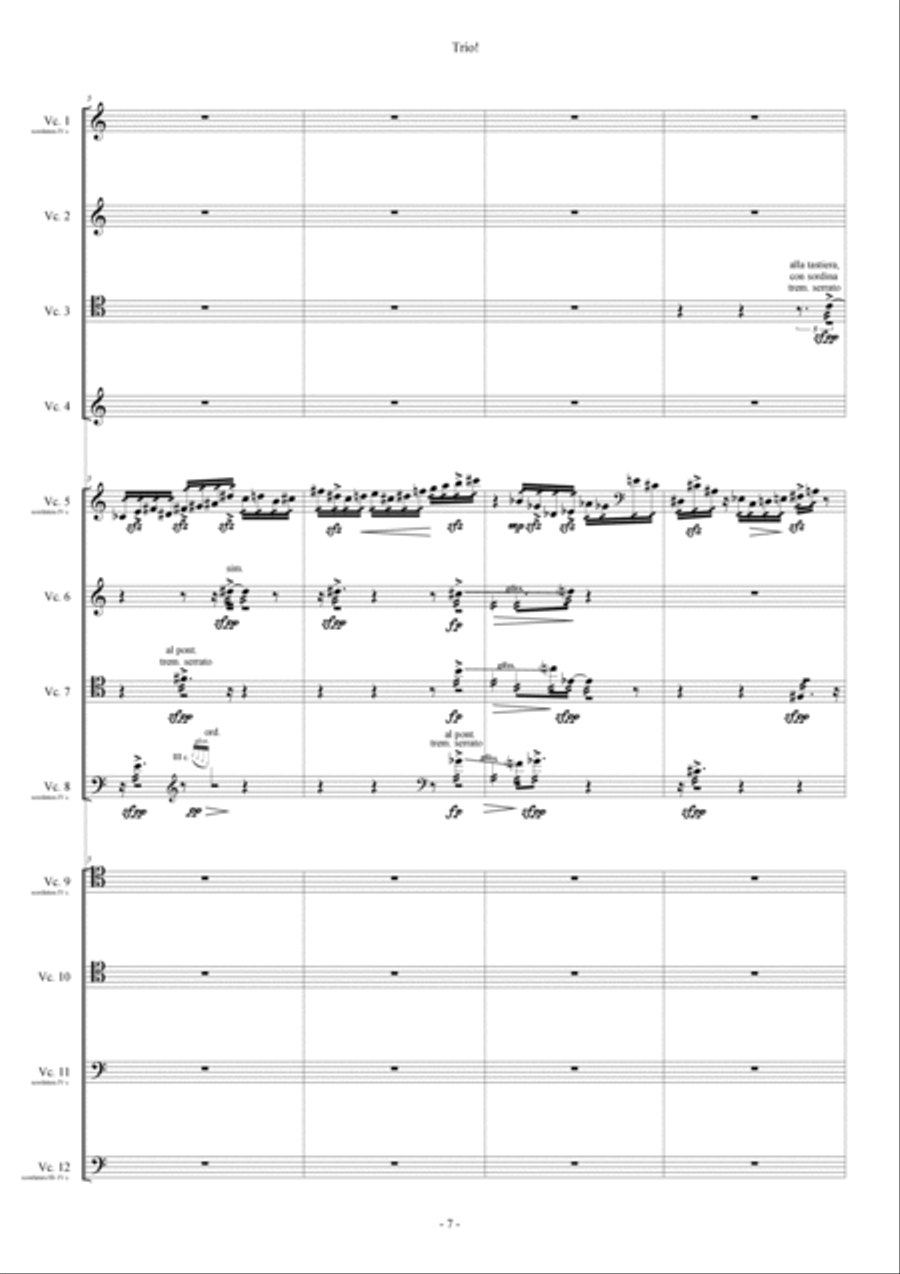 Umberto Pedraglio: TRIO! (ES 994) per 12 violoncelli String Orchestra scores gallery preview page 5
