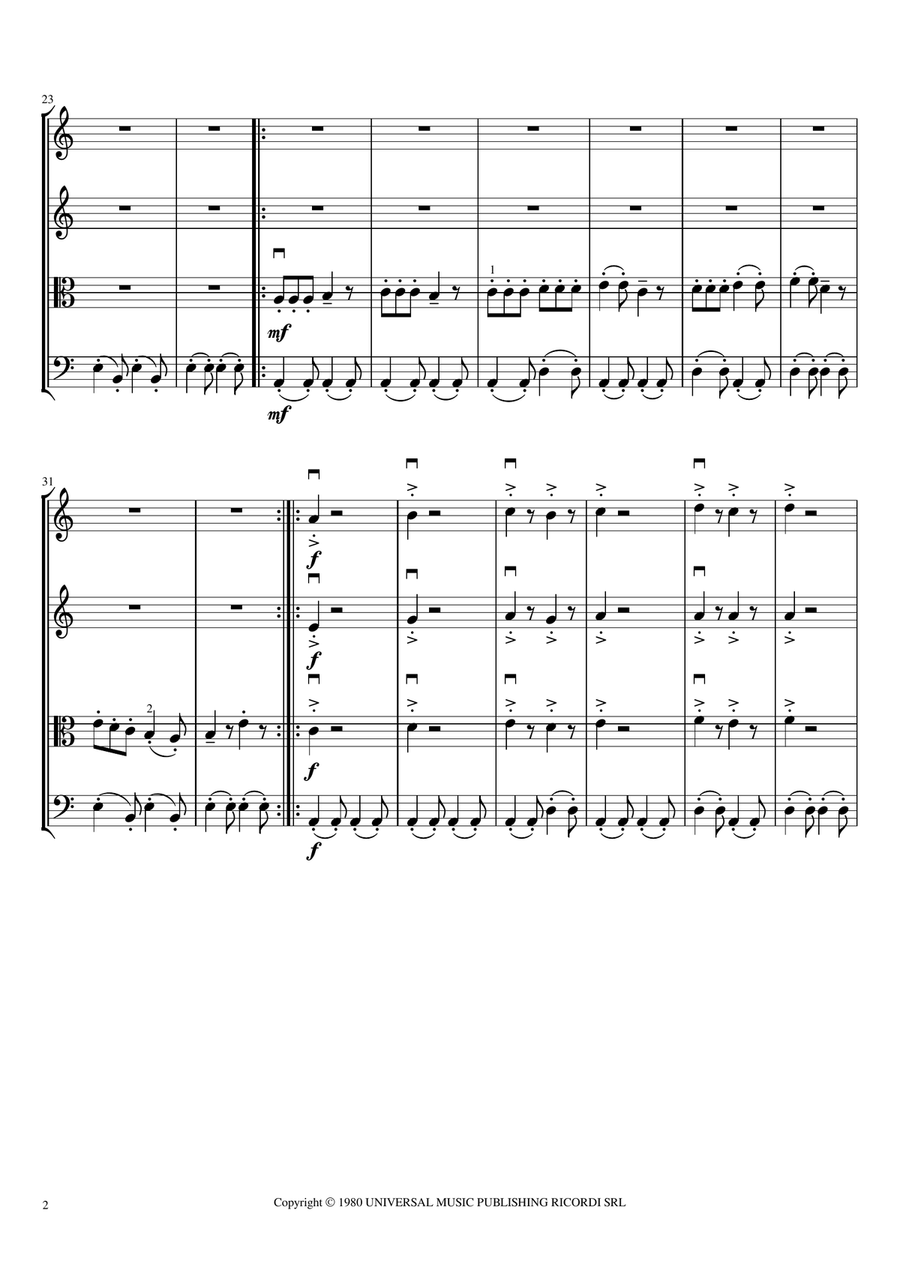 Rabbia E Tarantella String Quartet scores gallery preview page 4