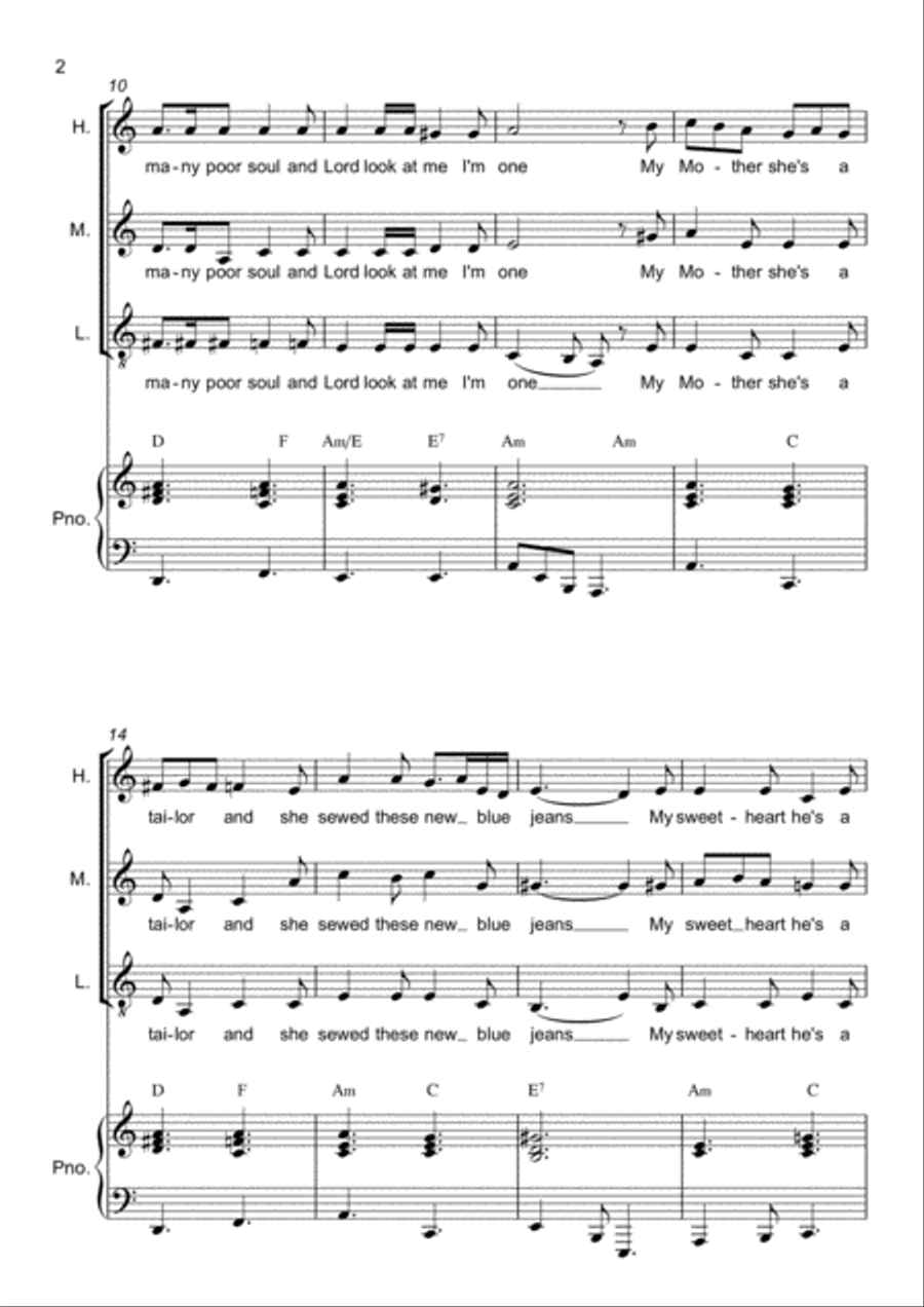 House Of The Rising Sun Choir scores gallery preview page 2
