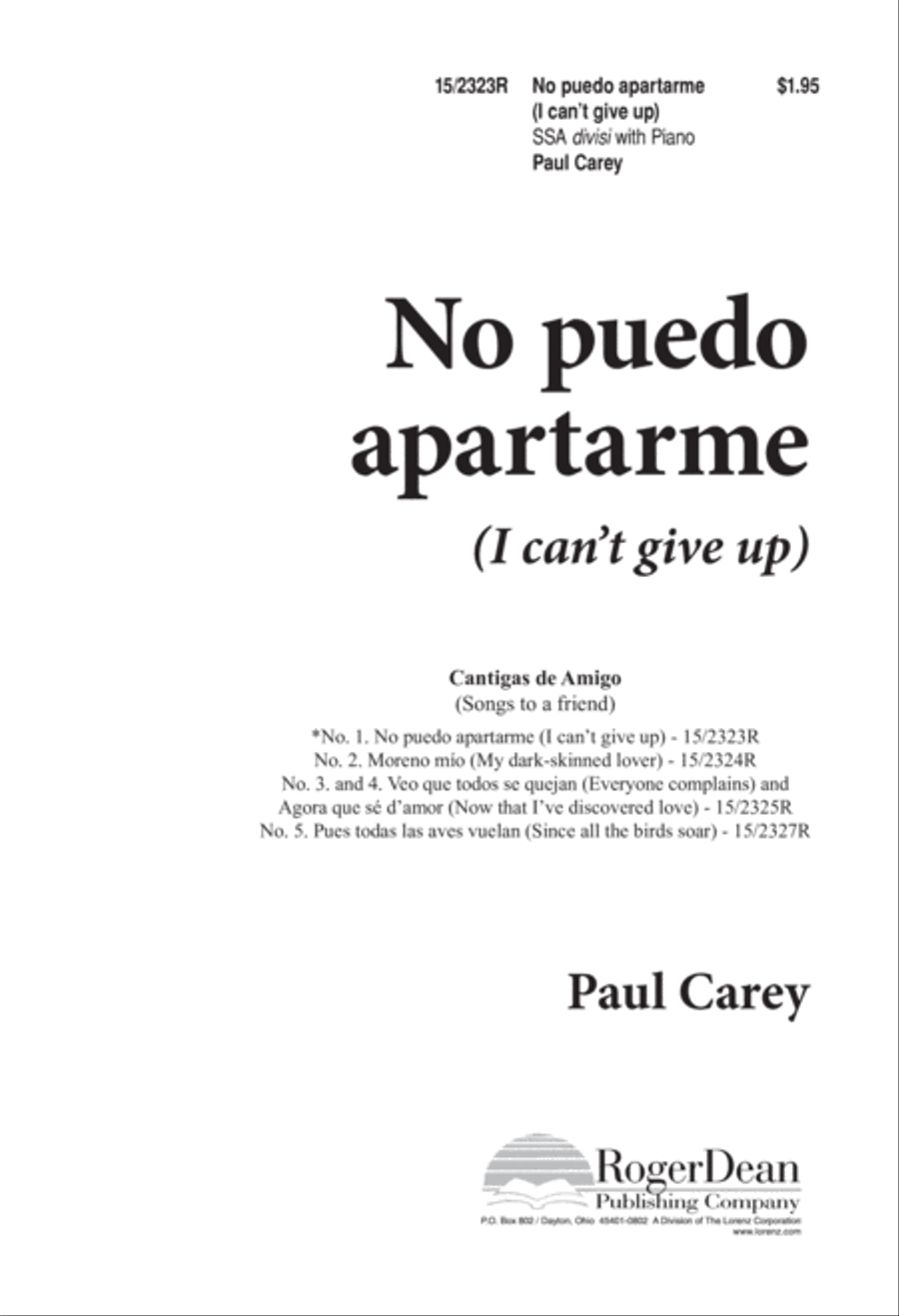 No puedo apartarme (I can't give up) SSA scores gallery preview page 1