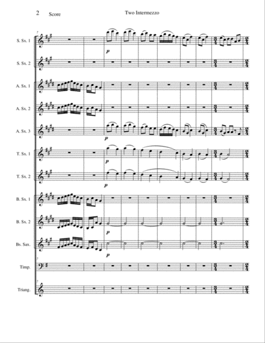 Intermezzo No. 2 from Two Intermezzo Woodwind Ensemble scores gallery preview page 2
