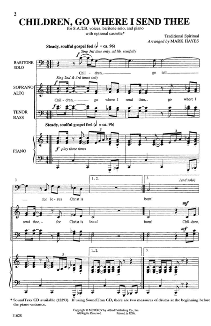 Children, Go Where I Send Thee 4-Part scores gallery preview page 29