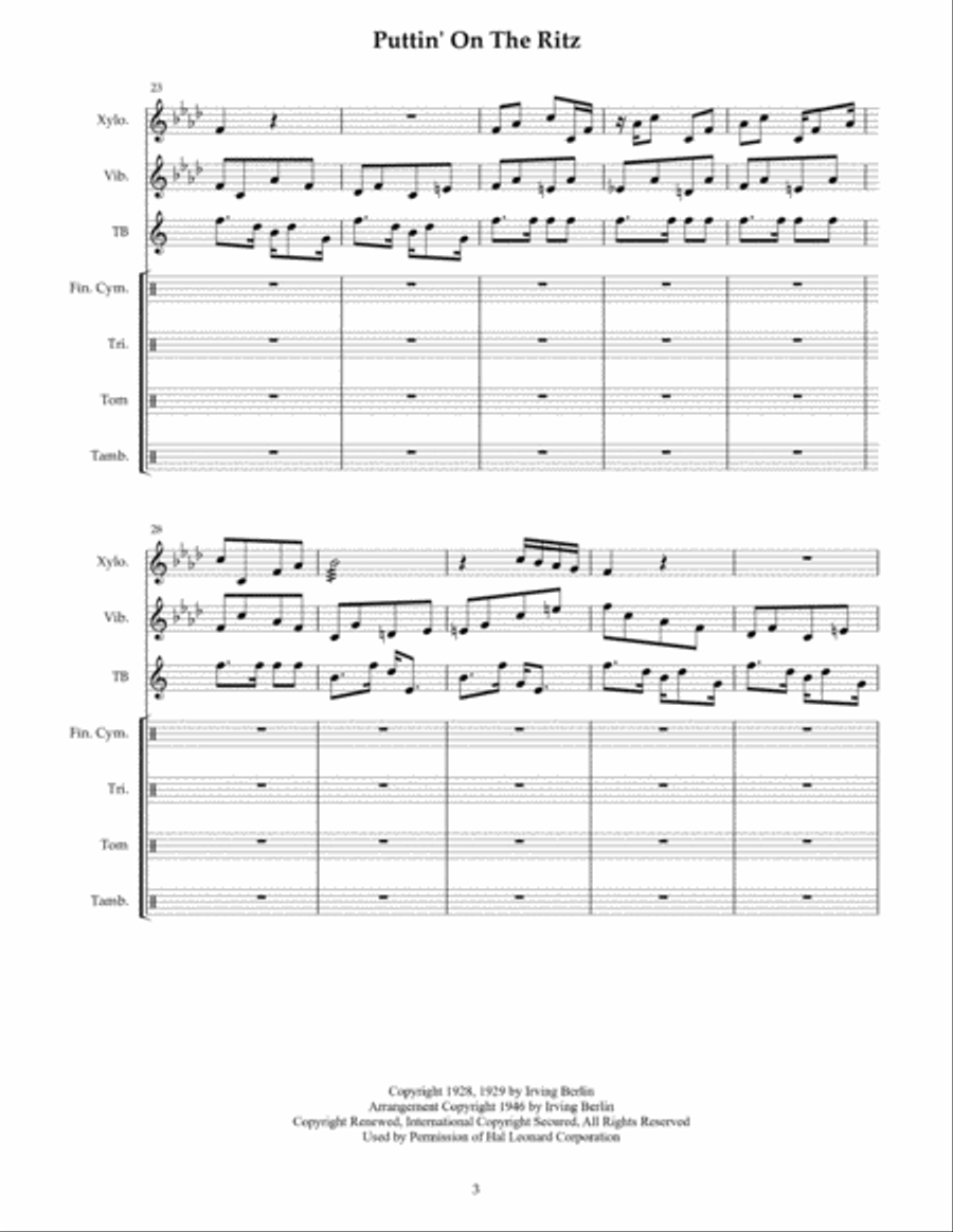 Puttin' On The Ritz Percussion Ensemble scores gallery preview page 5