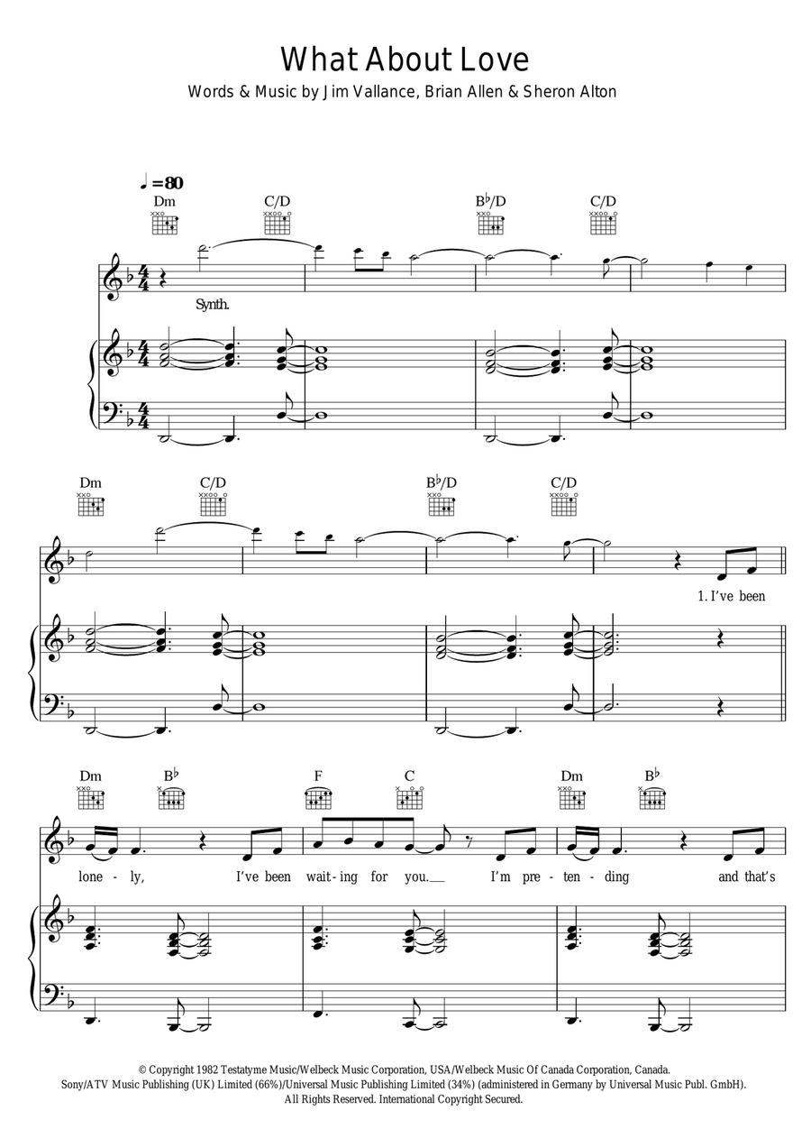What About Love? What About Love? Piano, Vocal scores gallery preview page 1