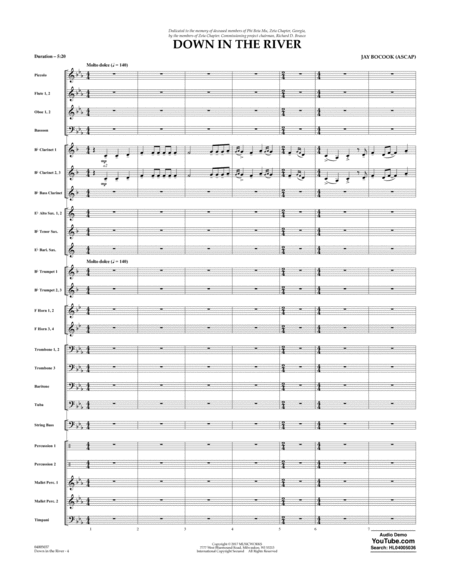 Down in the River - Conductor Score (Full Score)