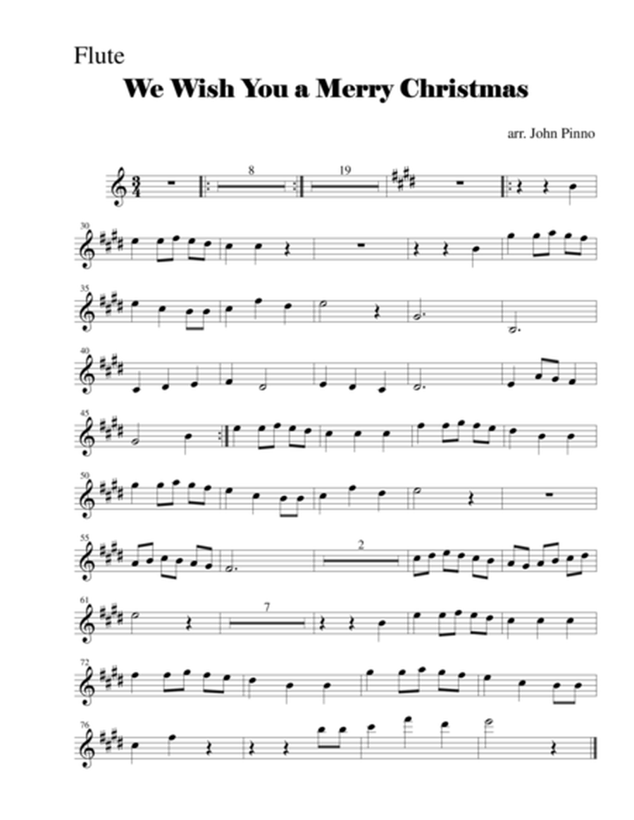 We Wish You a Merry Christmas (flute part only)