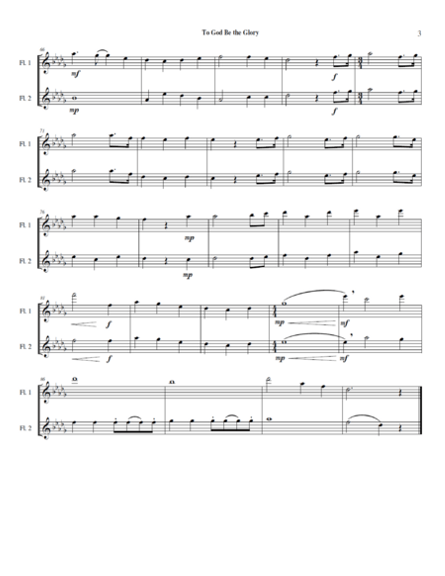 To God Be the Glory Flute Solo scores gallery preview page 4