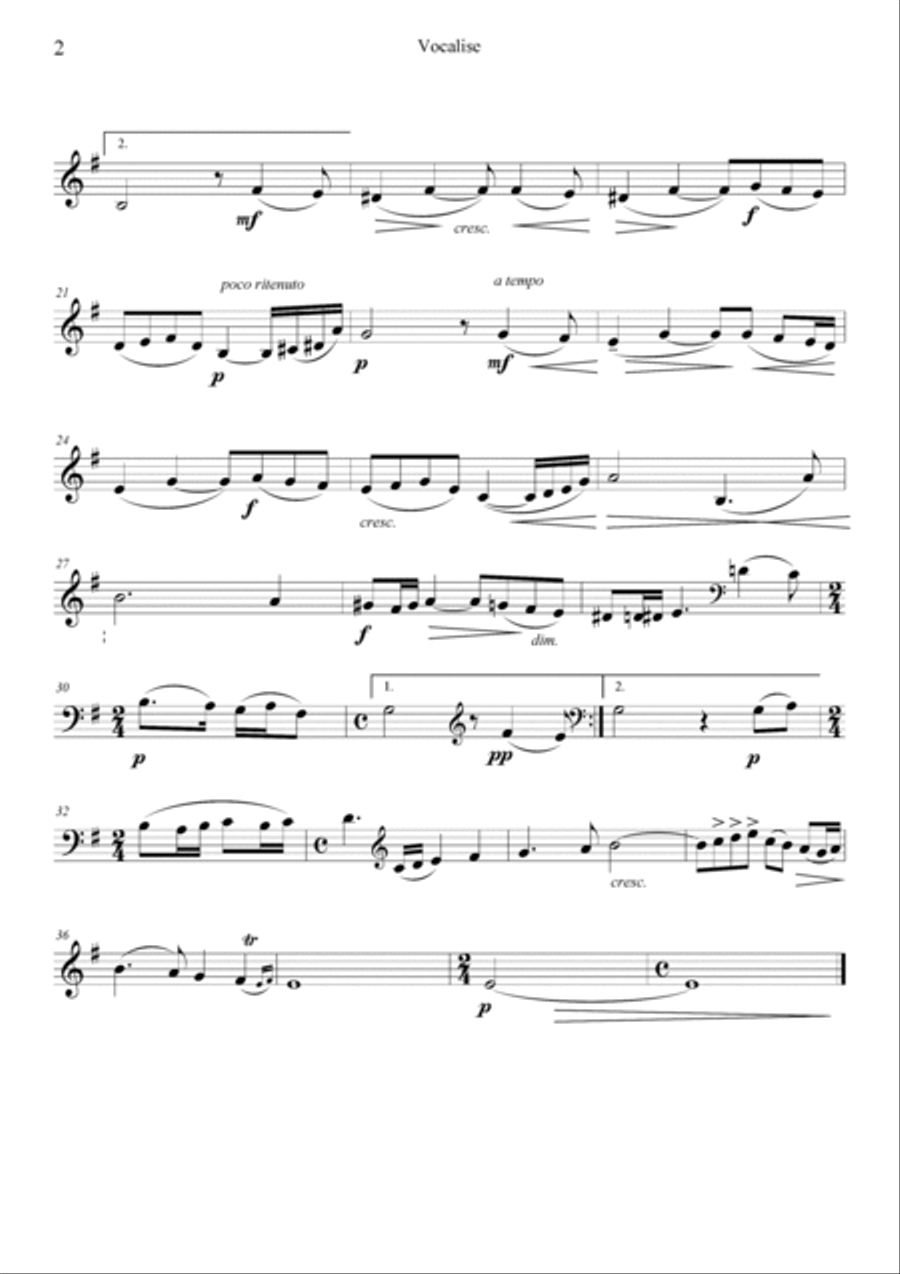 Vocalise, Op. 34 No. 14 Set of Parts scores gallery preview page 2