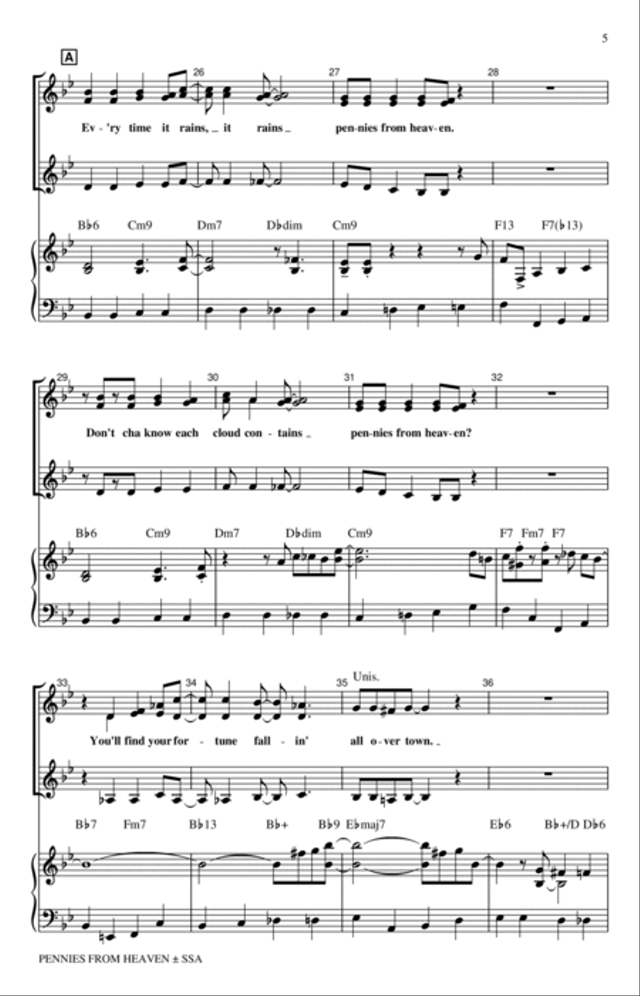 Pennies From Heaven (arr. Kirby Shaw) SSA scores gallery preview page 4