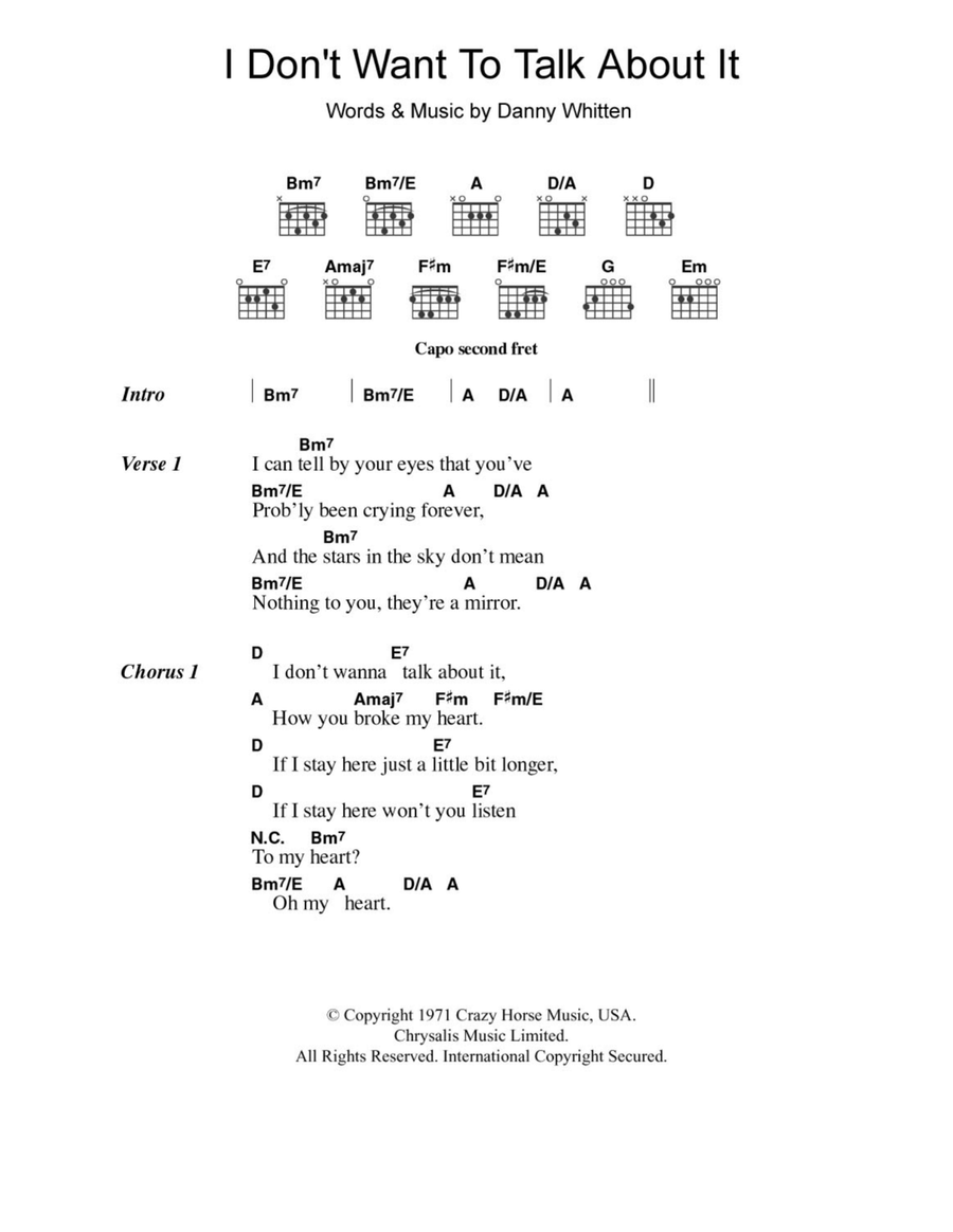 I Don't Want To Talk About It Acoustic Guitar scores gallery preview page 1
