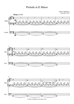 Book cover for Prelude in E minor for Organ