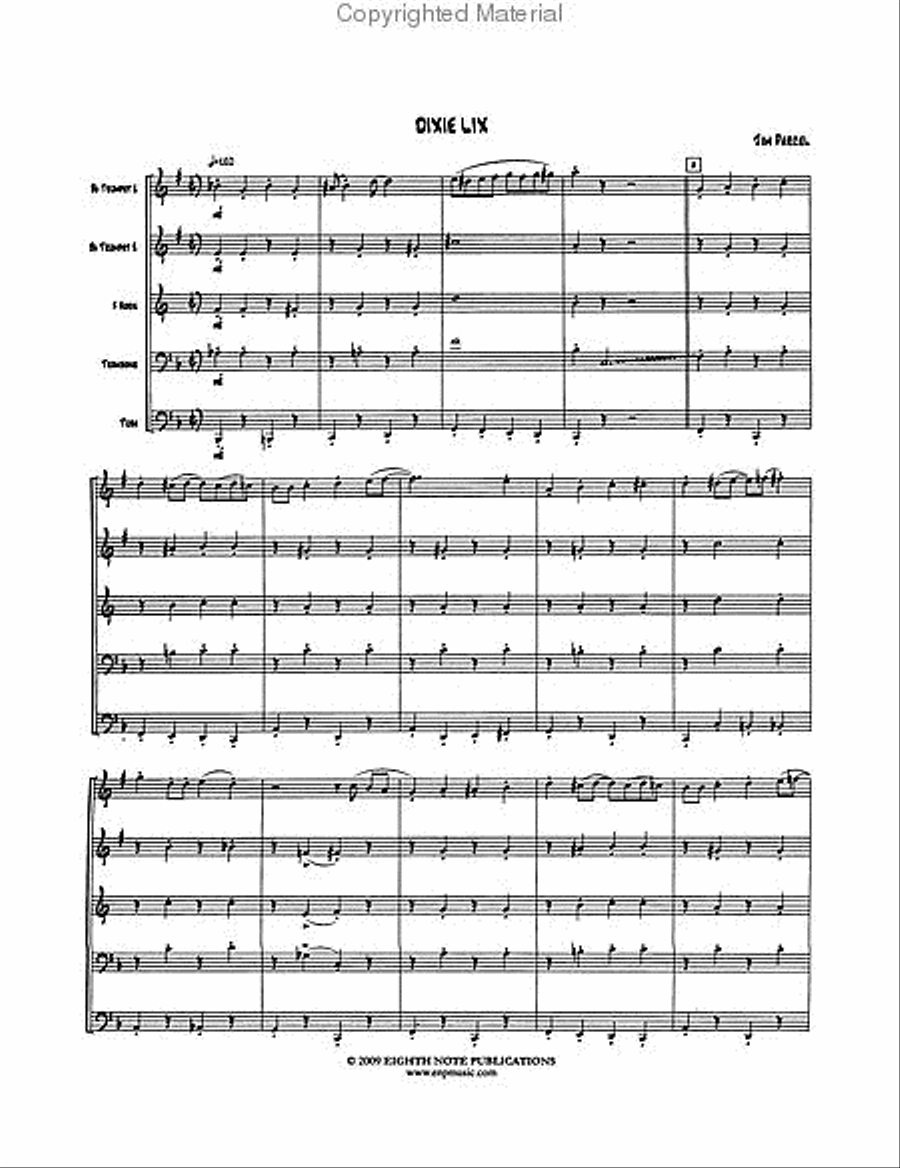 Dixie Lix Dixie Lix Brass Quintet scores gallery preview page 2