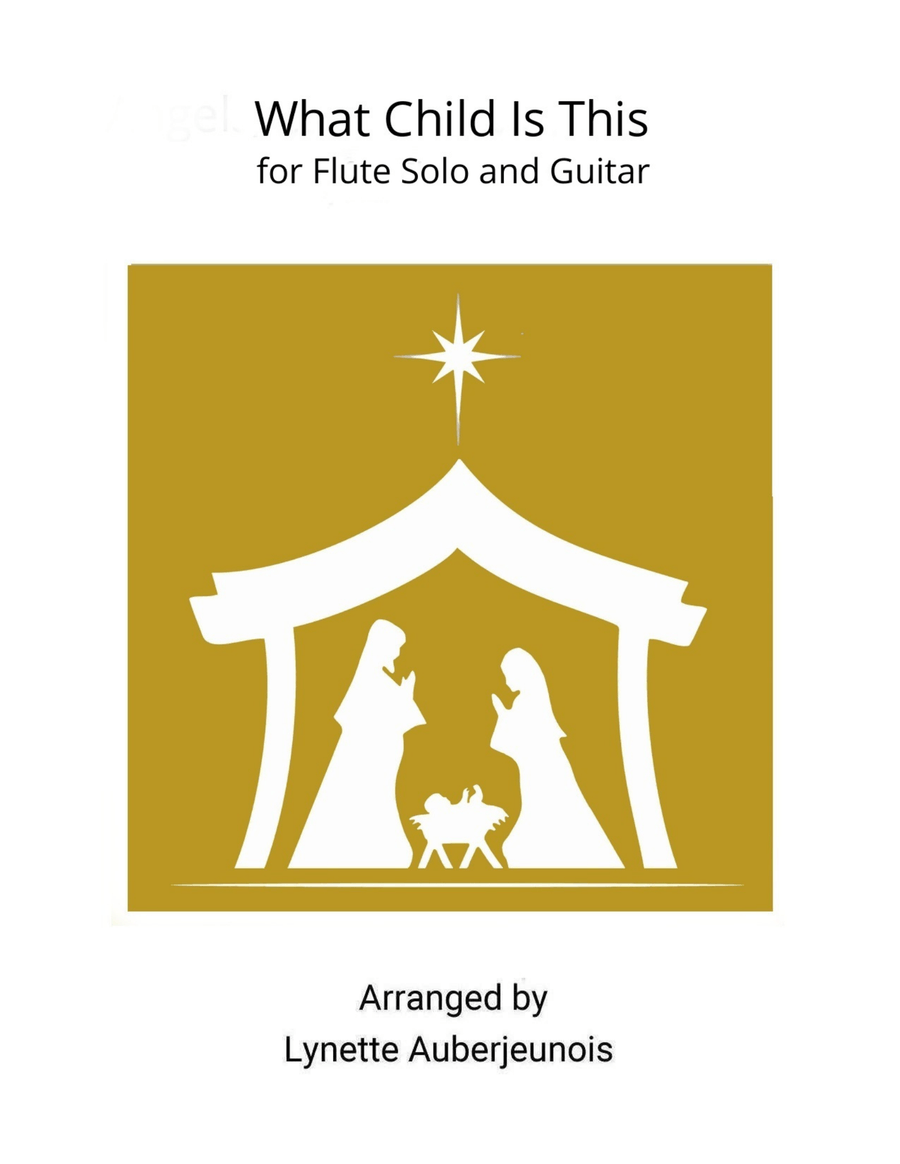 What Child Is This - Flute Solo with Guitar Chords Chamber Music scores gallery preview page 1
