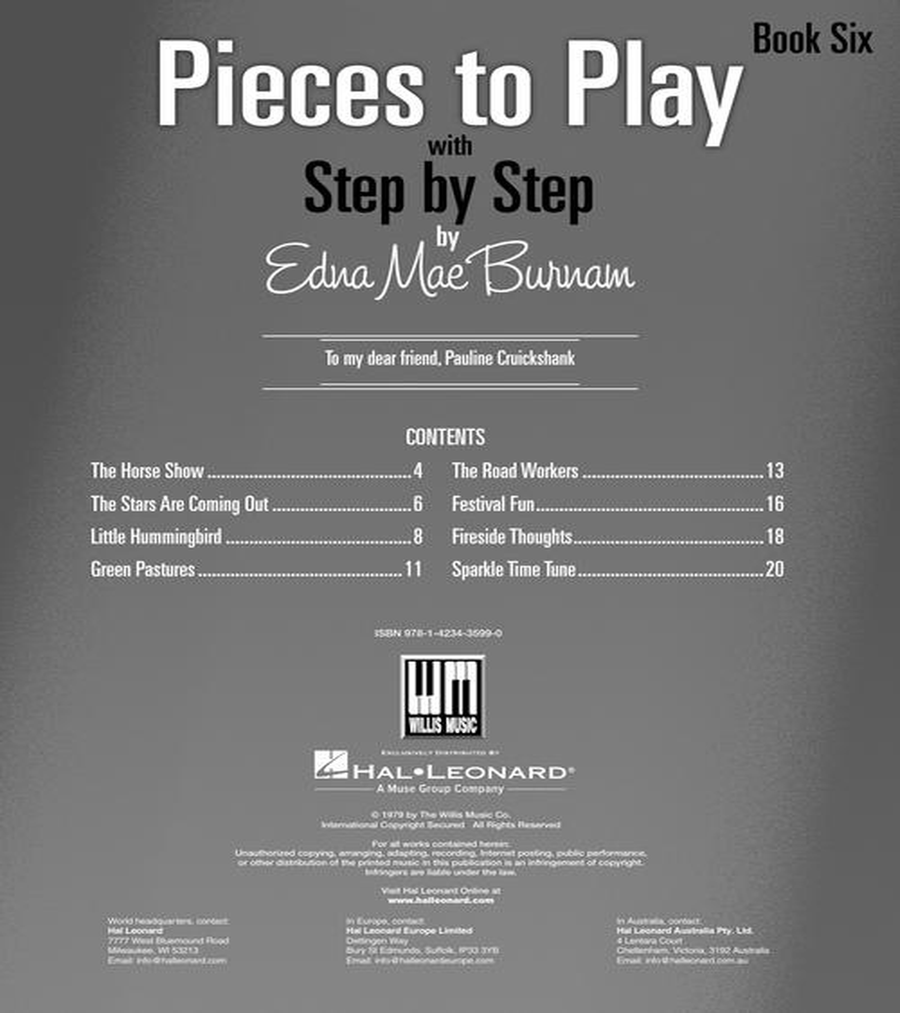 Pieces to Play – Book 6 Piano Method scores gallery preview page 3