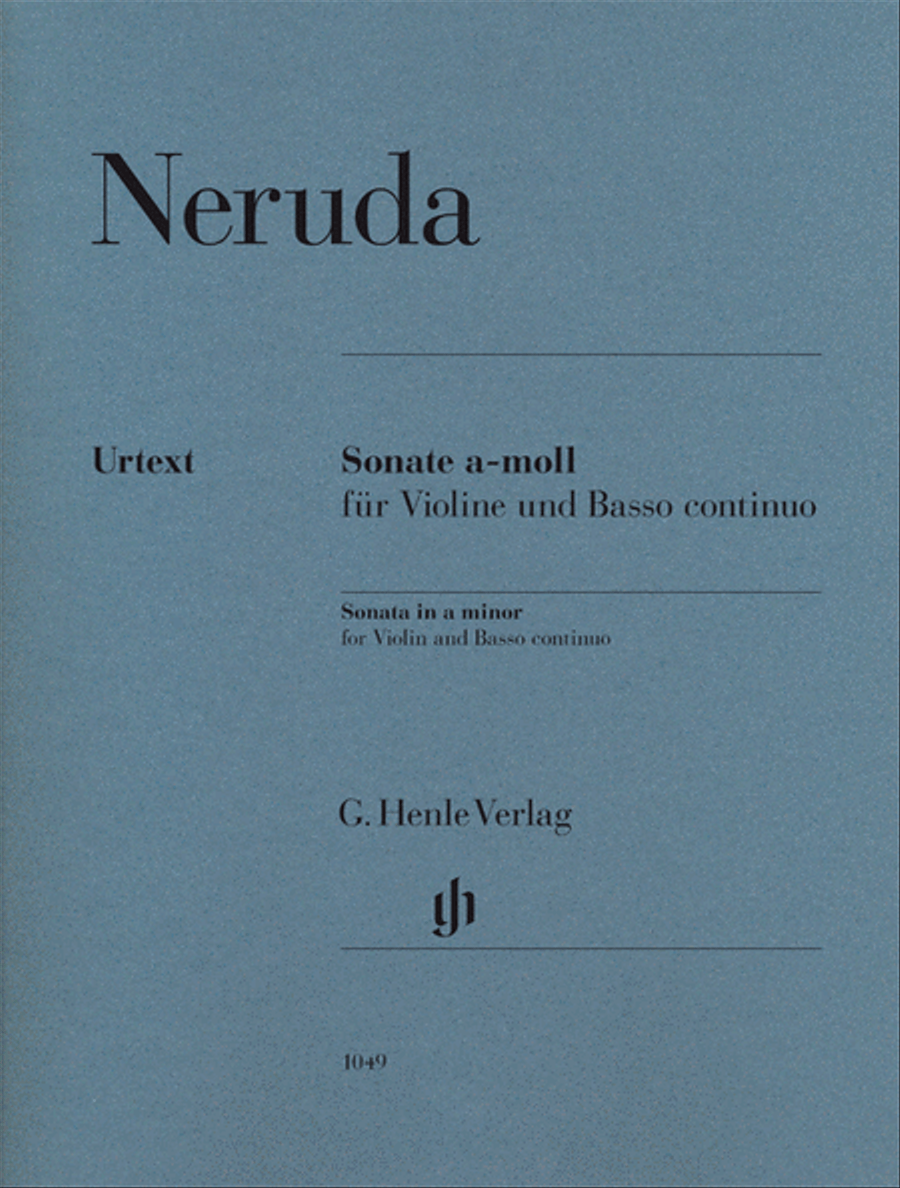 Johann Baptist Georg Neruda – Sonata in A minor for Violin and Basso Continuo Violin scores gallery preview page 1