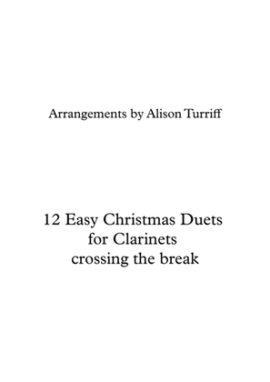 Book cover for 12 Easy Christmas Duets for Clarinet (crossing the break)