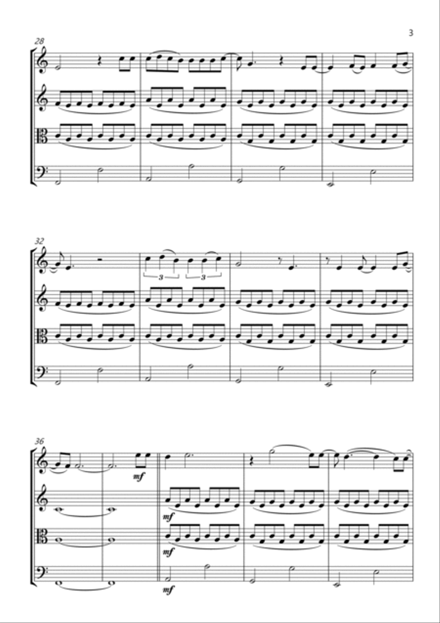 Hometown Glory String Quartet scores gallery preview page 3