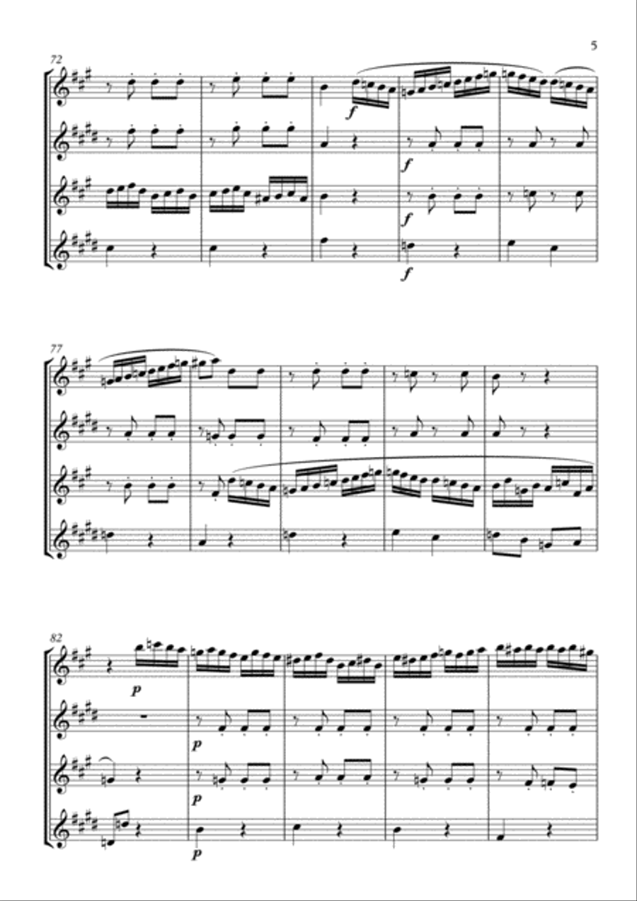 Rondo Alla Turca - Saxophone Quartet Saxophone Quartet scores gallery preview page 5
