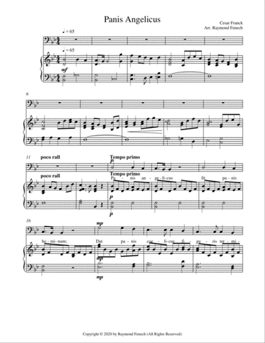 Panis Angelicus - Bass (voice) and Piano Panis Angelicus - Bass (voice) and Piano Bass Voice scores gallery preview page 4