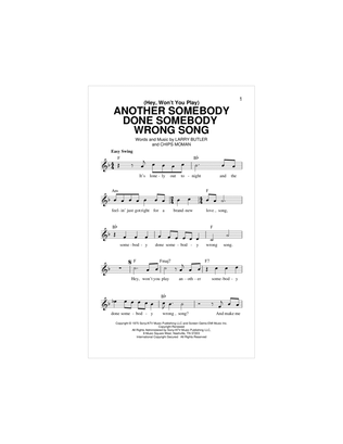 (Hey, Won't You Play) Another Somebody Done Somebody Wrong Song