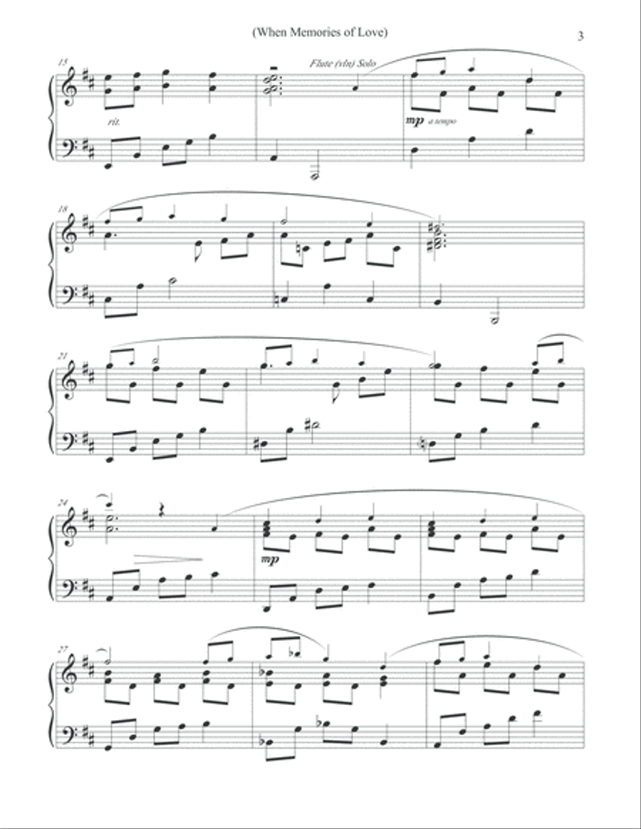 When Memories of Love Piano Solo scores gallery preview page 3