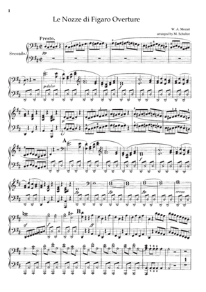 Book cover for Mozart Le Nozze di Figaro Overture, for piano duet(1 piano, 4 hands), PM801