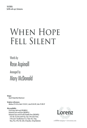 Book cover for When Hope Fell Silent