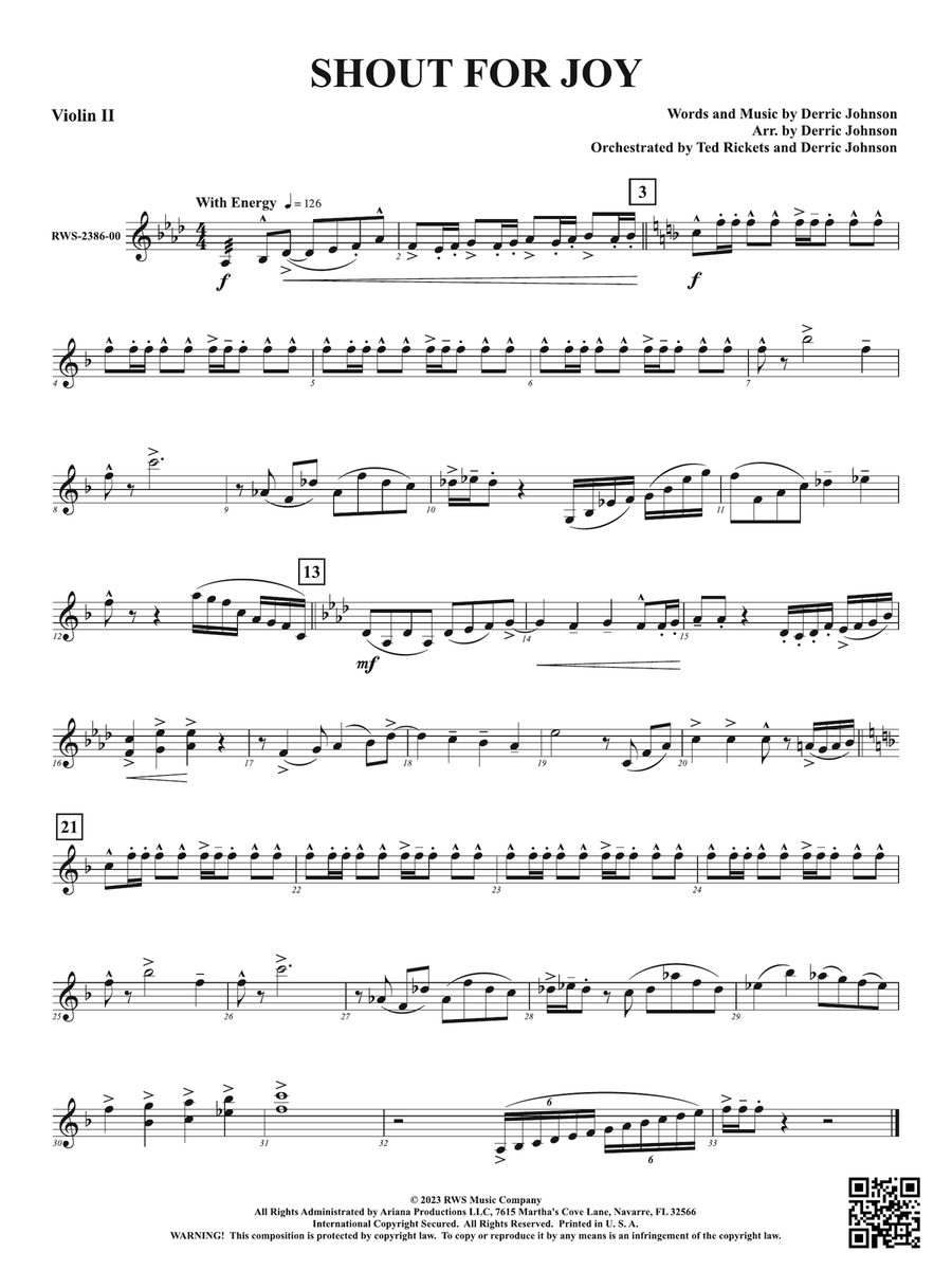 Shout for Joy: 2nd Violin