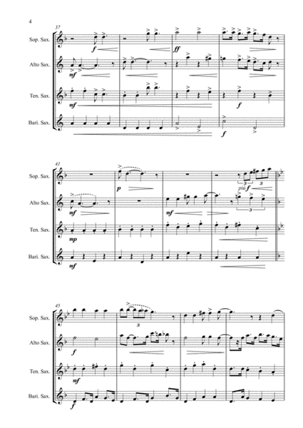 Go down, Moses! - african-american spiritual for saxophone quartet - Score and parts image number null