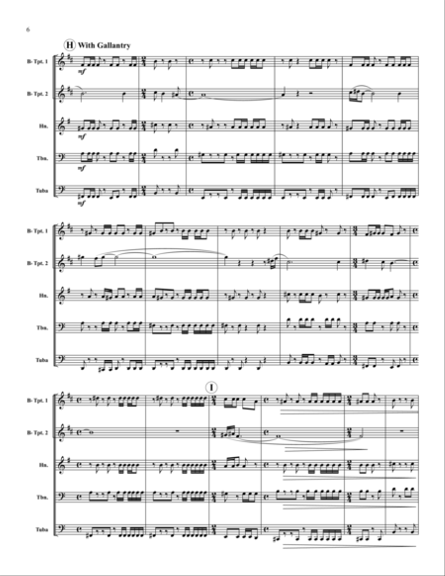Roosevelt's Rough Riders Brass Quintet scores gallery preview page 6