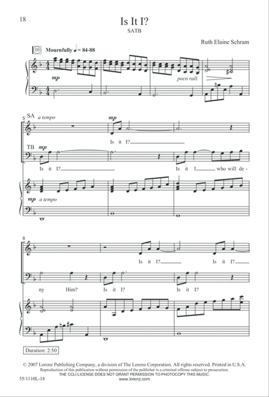 The Living Last Supper 4-Part scores gallery preview page 19