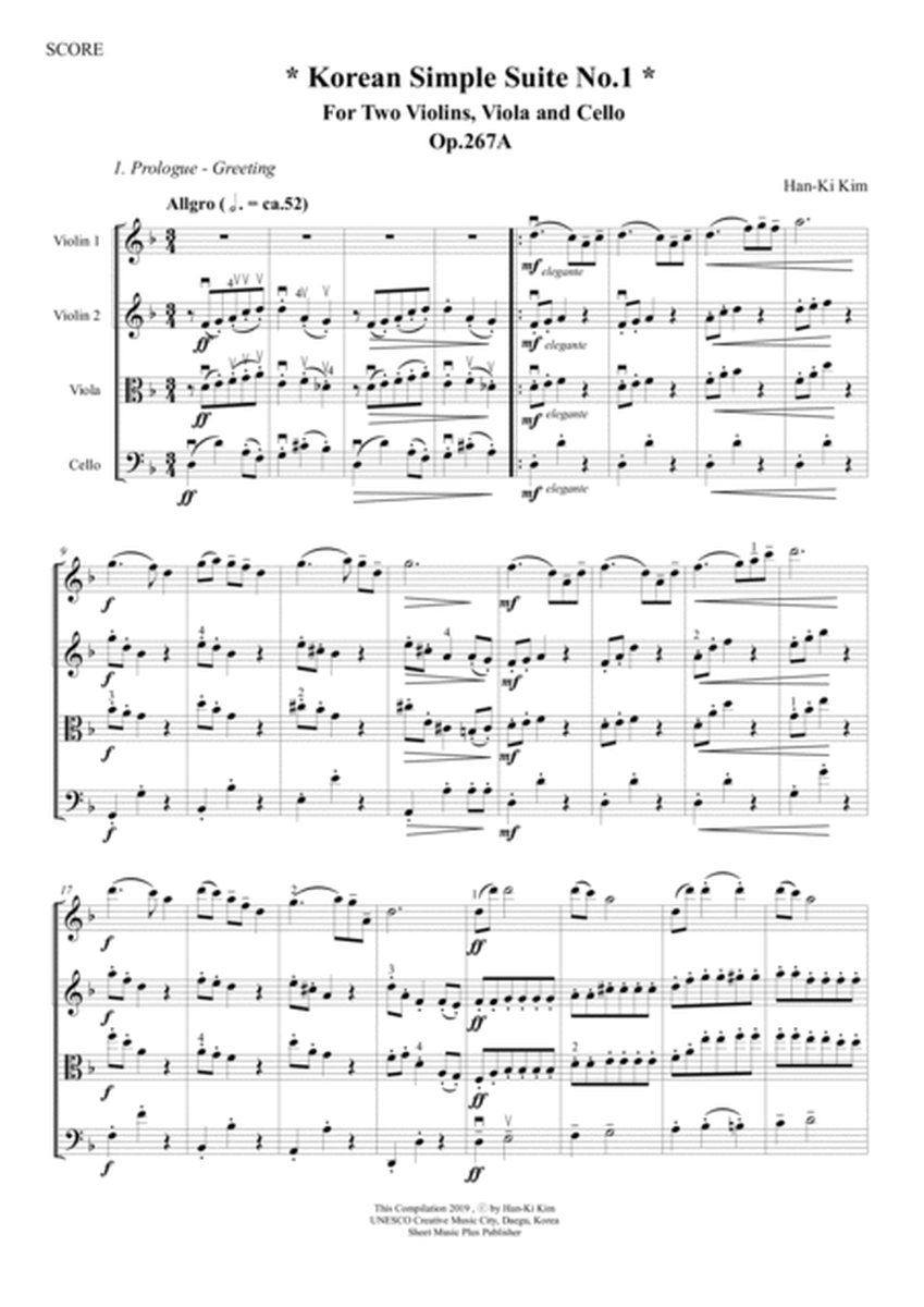 Korean Simple Suite No.1 (For String Quartet) image number null