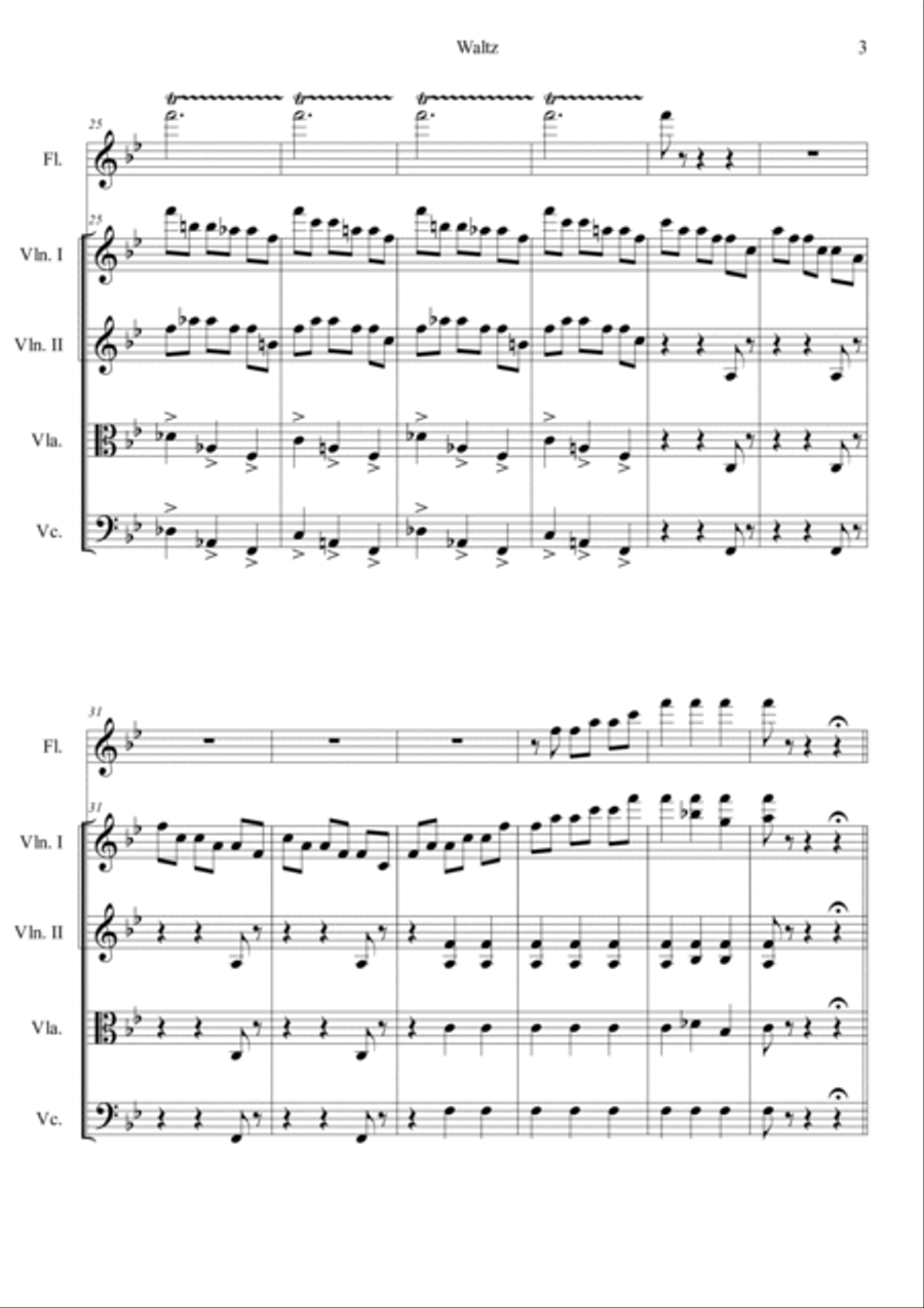 Waltz from Sleeping Beauty Flute scores gallery preview page 3