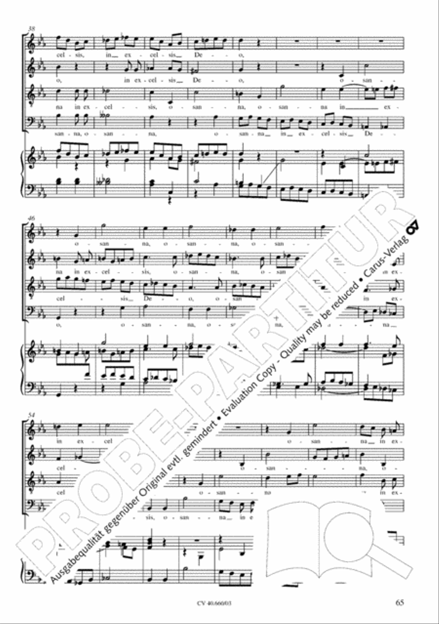 Mass in E flat major (Messe in Es) SATTB scores gallery preview page 66