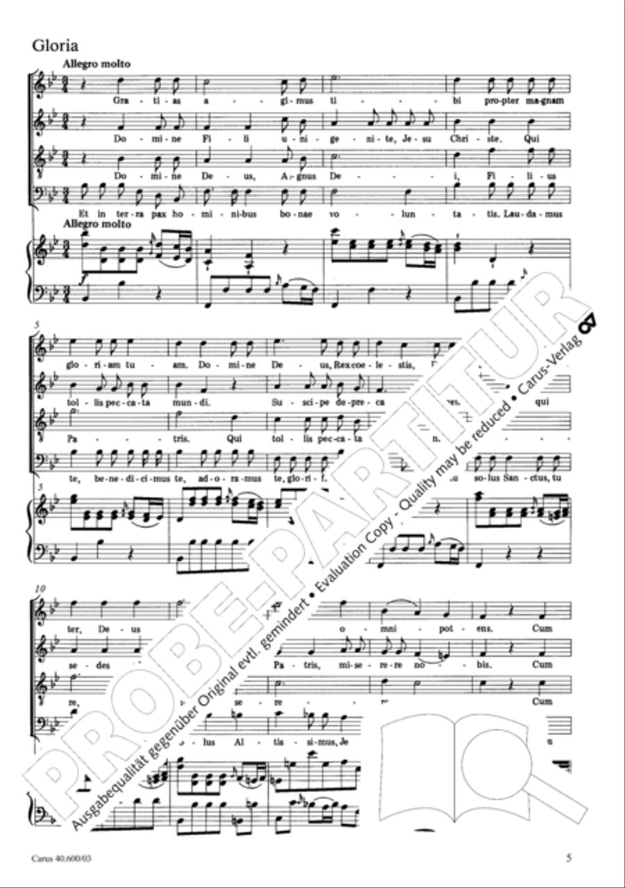 Missa brevis Sti. Joannis de Deo (Kleine Orgelsolomesse) 4-Part scores gallery preview page 10